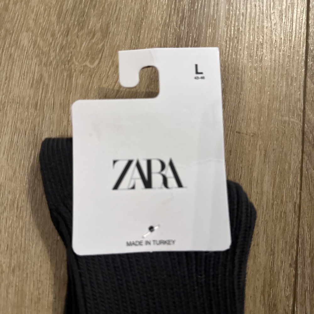 Zara Men's Brown Crew Socks Large (10-13) Dress Casual Ribbed‎ Cushion NWT - Picture 2 of 6
